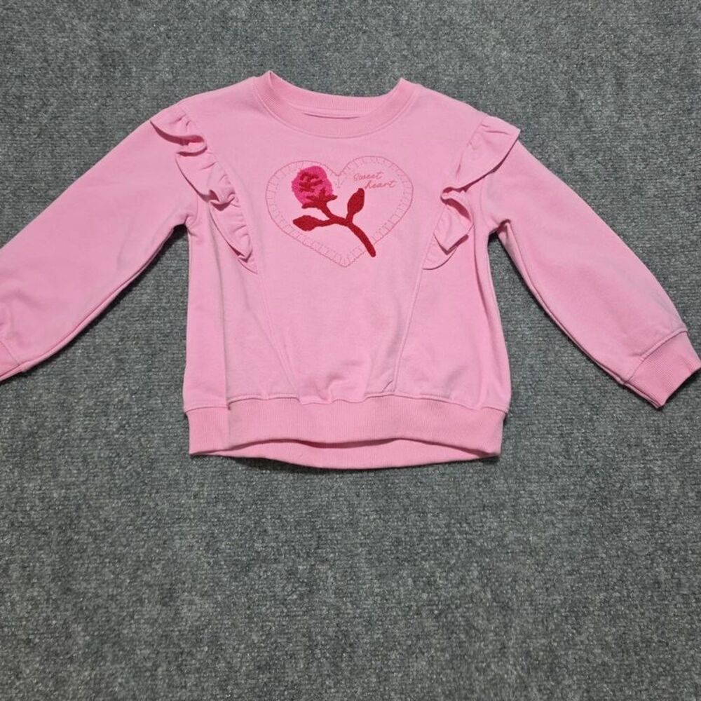 Sweetheart Rose Ruffle Sweatshirt Size 3T Girls